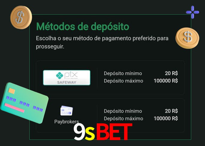 O cassino 9sbet oferece uma grande variedade de métodos de pagamento